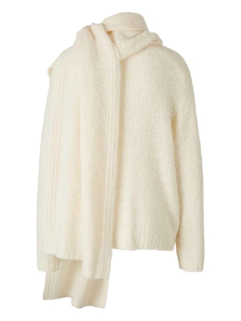 STAUD scarf-detail sweater - Neutrals - zdjęcie produktu nr 2