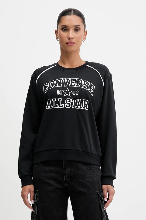 Converse bluza damska kolor czarny z aplikacją CVW5K257 - zdjęcie produktu nr 1