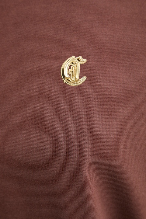 Just Cavalli t-shirt bawełniany damski kolor brązowy 79PAHT06 CJ518 - zdjęcie produktu nr 2