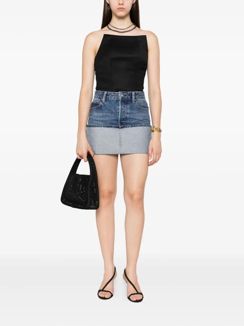 Alexander Wang logo-embroidered denim mini skirt - Blue - zdjęcie produktu nr 1