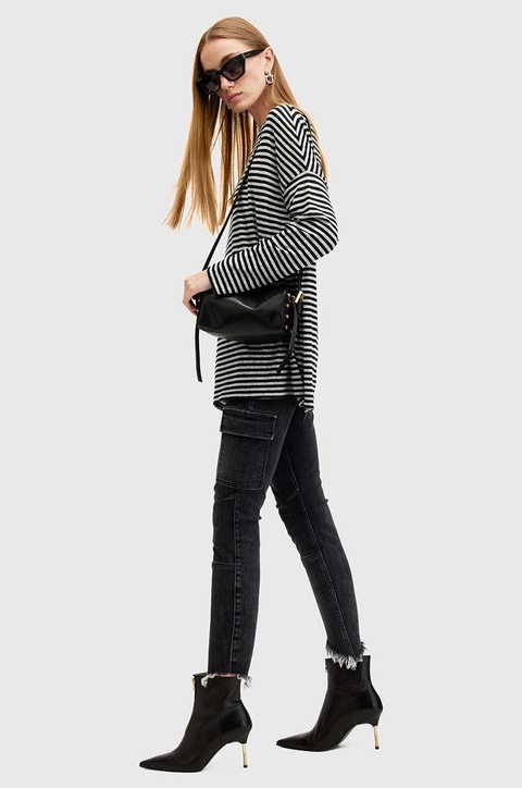 AllSaints bluzka RITA STRIPE TEE damska kolor biały wzorzysta W003JY - zdjęcie produktu nr 2