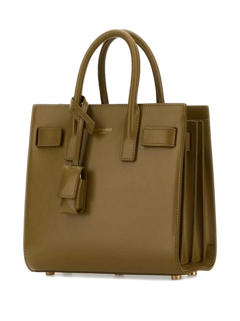 Saint Laurent top-handles calfskin-leather tote bag - Green - zdjęcie produktu nr 2
