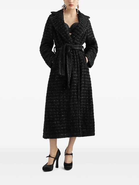 Dolce & Gabbana sequin-embellished tweed coat - Black - zdjęcie produktu nr 2