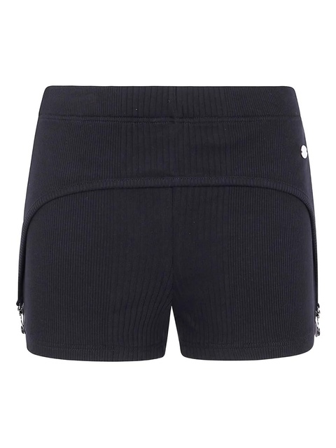 Jean Paul Gaultier ribbed garter-detail shorts - Black - zdjęcie produktu nr 2