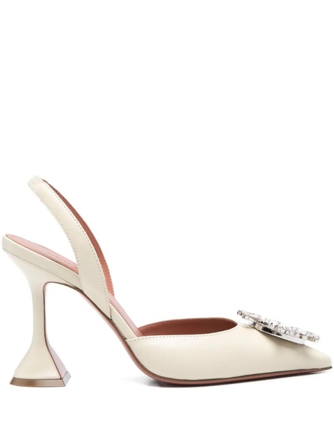 Amina Muaddi 95mm Begum embellished-detail pumps - Neutrals - zdjęcie produktu nr 1