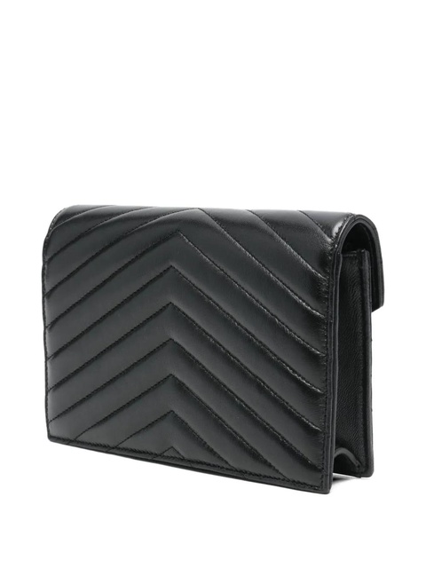 Saint Laurent Cassandre chevron chain mini bag - Black - zdjęcie produktu nr 2