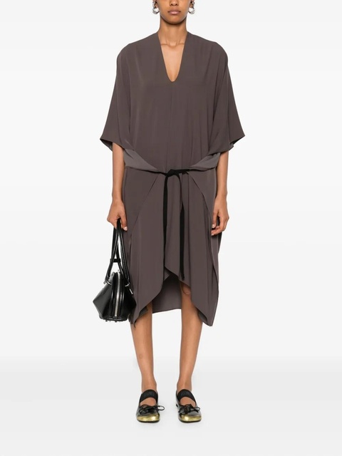 MM6 Maison Margiela V-neck asymmetric day dress - Grey - zdjęcie produktu nr 1