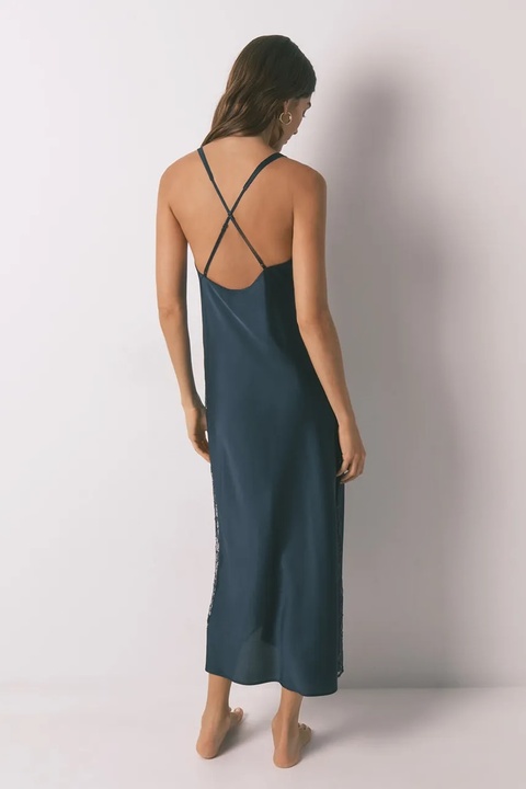 women'secret koszulka nocna damska kolor granatowy satynowa 3412914 - zdjęcie produktu nr 2