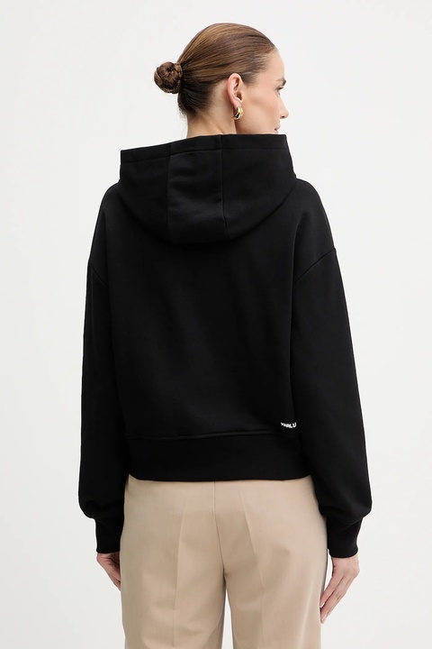 Karl Lagerfeld bluza bawełniana damska kolor czarny z kapturem wzorzysta B1W20019 - zdjęcie produktu nr 2