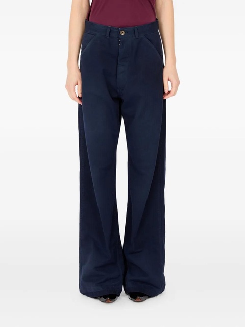 Maison Margiela button-fastening corduroy trousers - Blue - zdjęcie produktu nr 2