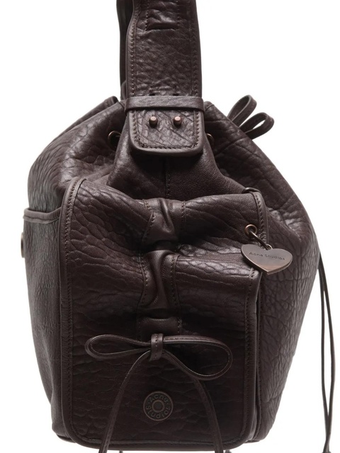 Acne Studios ruffled drawstring shoulder bag - Brown - zdjęcie produktu nr 2
