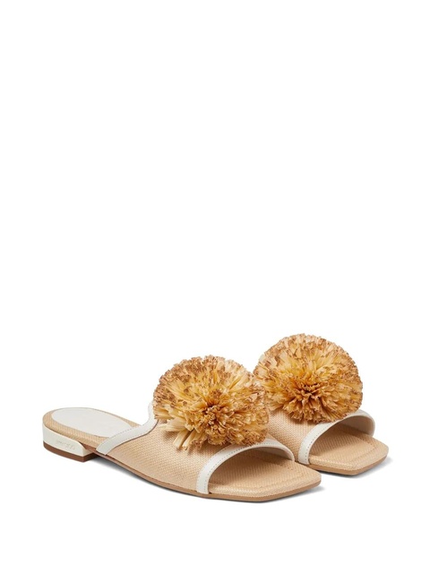 Jimmy Choo Nako pompom mules - Neutrals - zdjęcie produktu nr 2