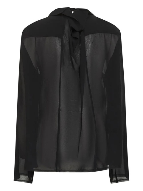 MM6 Maison Margiela asymmetric-collar shirt - Black - zdjęcie produktu nr 2