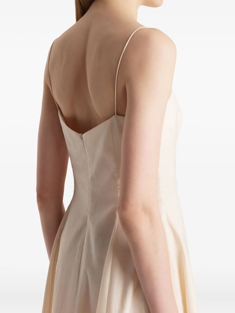 KHAITE Isabella spaghetti-strap A-line midi dress - Neutrals - zdjęcie produktu nr 2