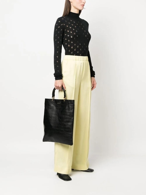 Jil Sander crocodile-effect leather tote - Black - zdjęcie produktu nr 2