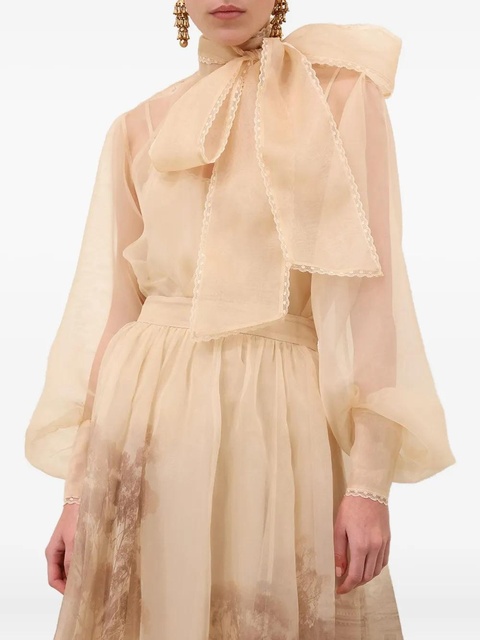 ZIMMERMANN Memento organza blouse - Neutrals - zdjęcie produktu nr 2