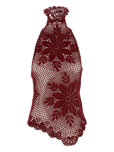 Magda Butrym crochet floral top - Red - zdjęcie produktu nr 1