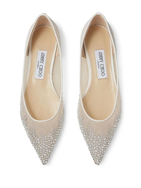 Jimmy Choo Love crystal-embellished ballerinas - White - zdjęcie produktu nr 2