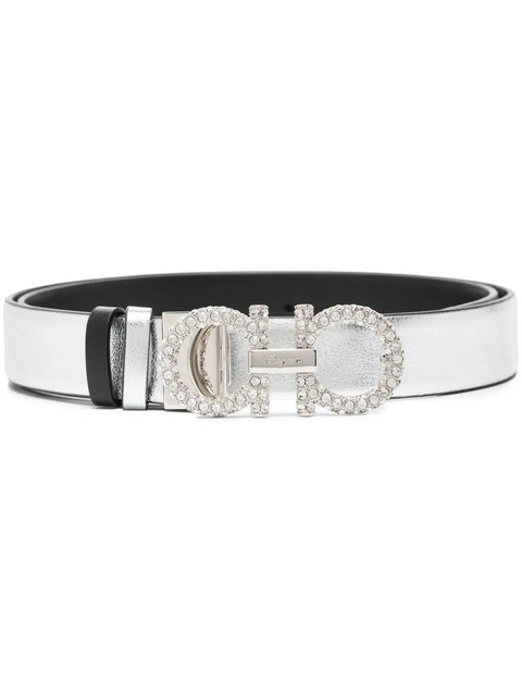 Ferragamo rhinestone buckle belt - Silver - zdjęcie produktu nr 2