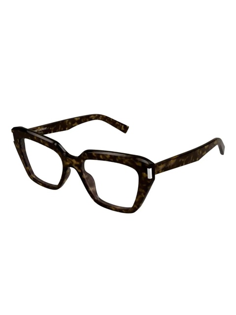 Saint Laurent Eyewear geometric-frame glasses - Brown - zdjęcie produktu nr 2