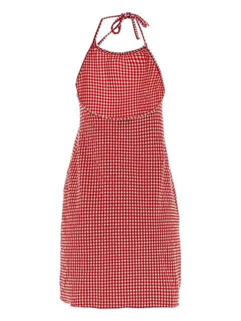Hunza G halterneck gingham mini dress - Red - zdjęcie produktu nr 2