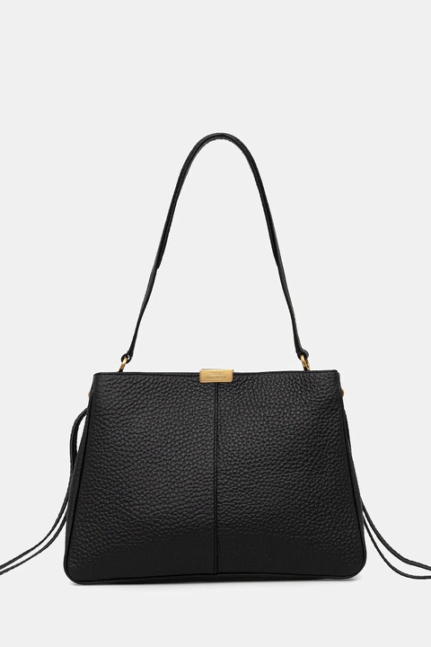 Tommy Hilfiger torebka skórzana kolor czarny AW0AW17661 - zdjęcie produktu nr 1