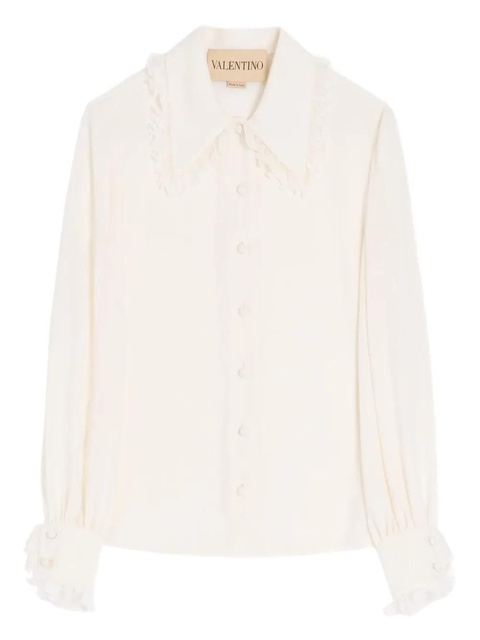 Valentino Garavani ruffle-collar shirt - White - zdjęcie produktu nr 1