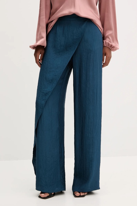 MAX&Co. spodnie damskie kolor turkusowy szerokie high waist 2526136081200 - zdjęcie produktu nr 1