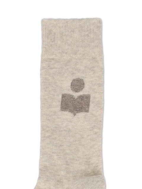 ISABEL MARANT Siloki logo-ribbed socks - Grey - zdjęcie produktu nr 1