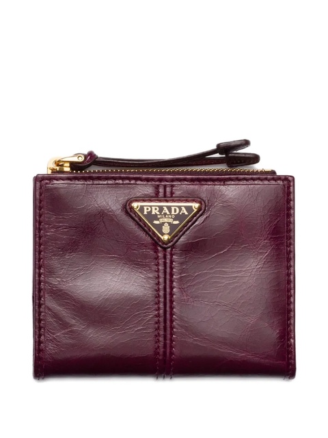 Prada small zip-pocket leather card holder - Red - zdjęcie produktu nr 1