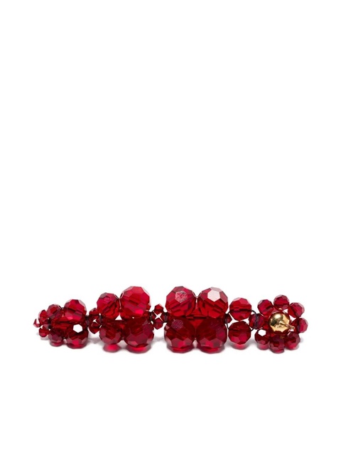 Simone Rocha crystal-flower earrings - Red - zdjęcie produktu nr 2