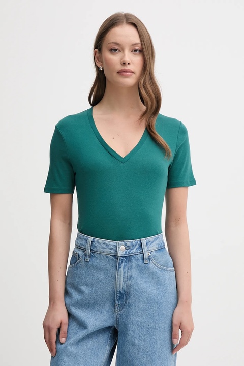 United Colors of Benetton t-shirt bawełniany damski kolor zielony 3GA2E4230 - zdjęcie produktu nr 1