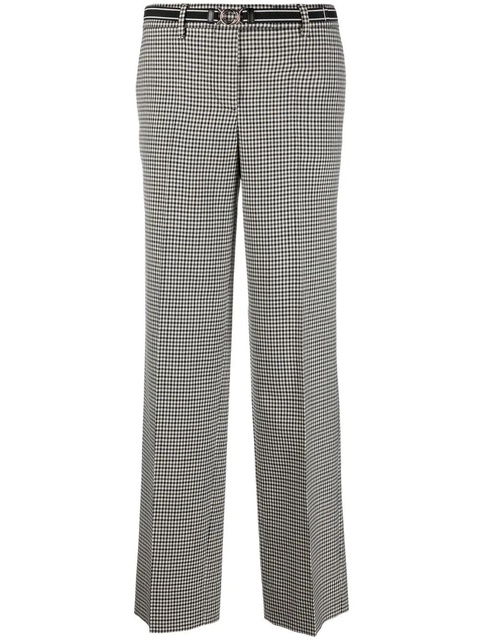 Miu Miu gingham-check straight-leg trousers - Black - zdjęcie produktu nr 1