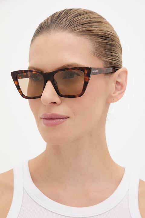 Saint Laurent okulary przeciwsłoneczne damskie kolor brązowy - zdjęcie produktu nr 1
