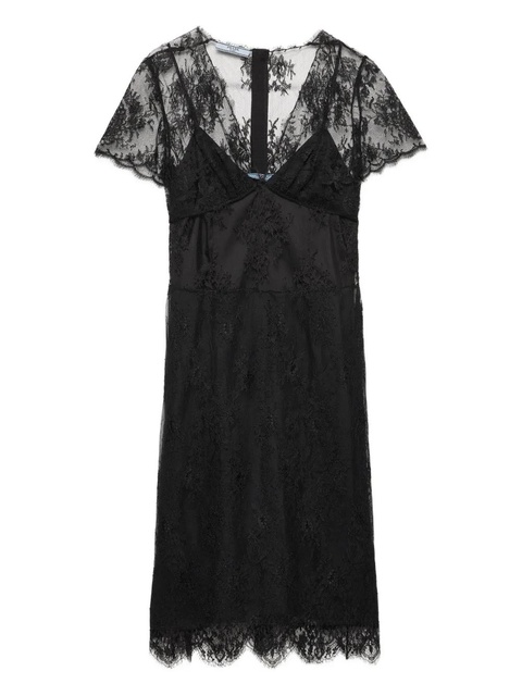 Prada scalloped lace mini dress - Black - zdjęcie produktu nr 1
