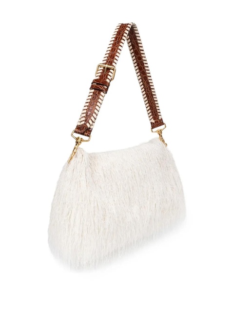 DRIES VAN NOTEN fringed leather shoulder bag - White - zdjęcie produktu nr 2