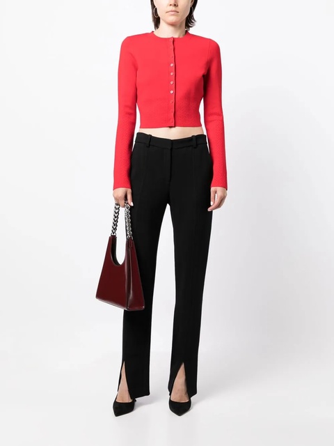 Victoria Beckham pointelle-knit cropped cardigan - Red - zdjęcie produktu nr 2