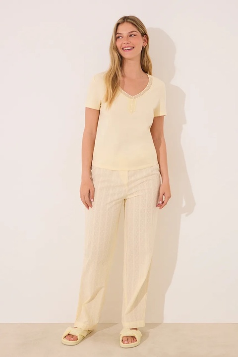 women'secret piżama bawełniana damska kolor żółty bawełniana 3599231 - zdjęcie produktu nr 1