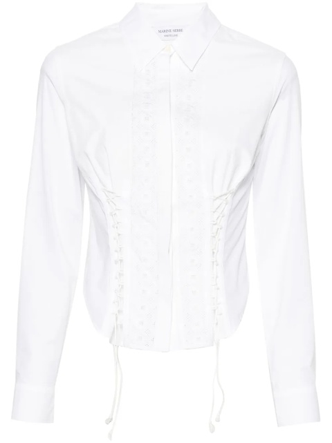 Marine Serre Household corset-style cotton shirt - White - zdjęcie produktu nr 1