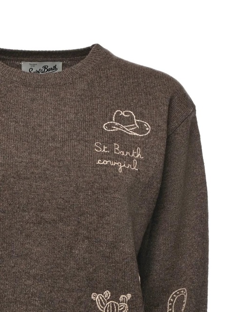 MC2 Saint Barth embroidered sweater - Brown - zdjęcie produktu nr 2