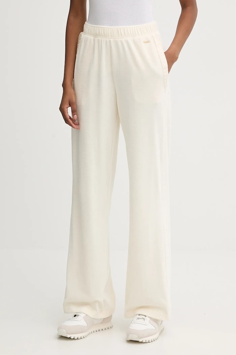 BOSS spodnie lounge damskie kolor beżowy gładkie 50550716 - zdjęcie produktu nr 1