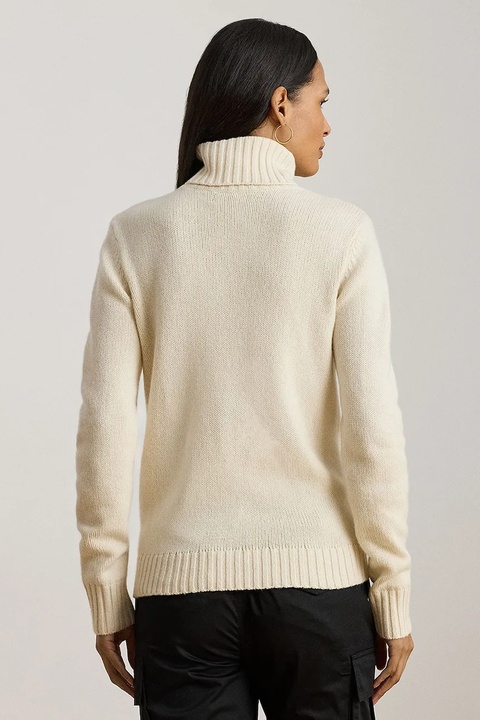 Lauren Ralph Lauren sweter z dodatkiem wełny damski kolor beżowy z golfem 200979687 - zdjęcie produktu nr 1