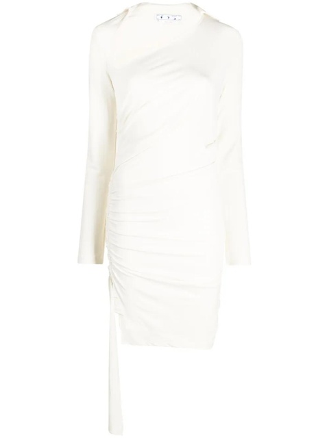Off-White asymmetric ruched minidress - Neutrals - zdjęcie produktu nr 1