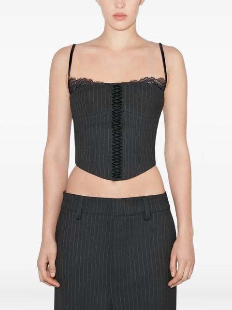 MISBHV Office pinstripe lace corset top - Grey - zdjęcie produktu nr 2