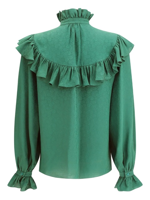Saint Laurent ruffled high-neck blouse - 3120 - zdjęcie produktu nr 2