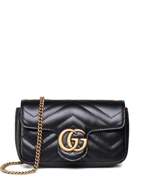 Gucci chevron-quilt flap clutch bag - Black - zdjęcie produktu nr 1
