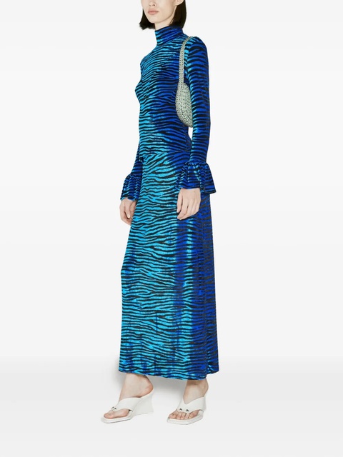 Rabanne tiger-print maxi skirt - Blue - zdjęcie produktu nr 2
