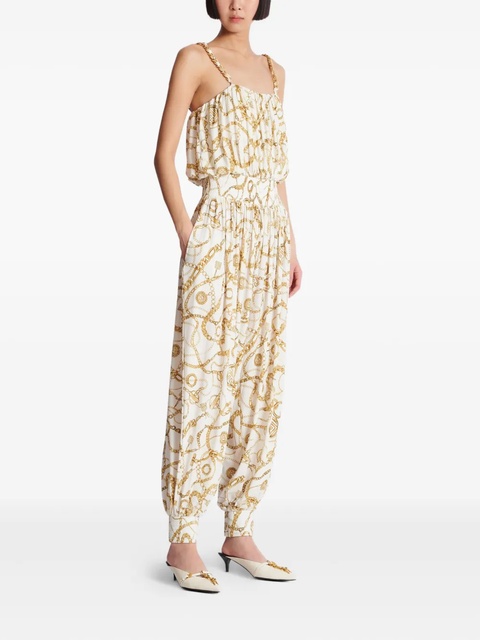 Balmain graphic-print jumpsuit - White - zdjęcie produktu nr 2