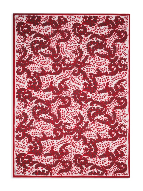 Lanvin leaf-print scarf - Red - zdjęcie produktu nr 1