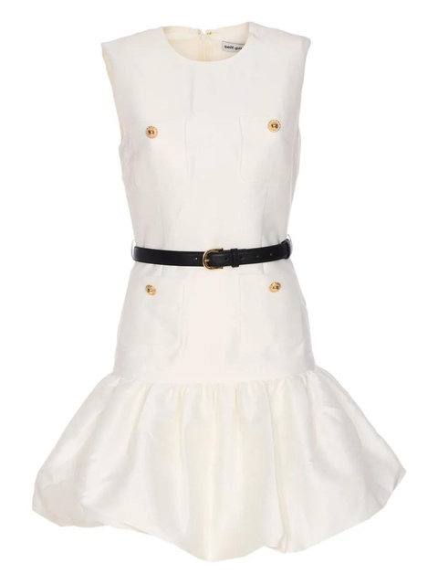 Self-Portrait ruffled hem mini dress - White - zdjęcie produktu nr 1